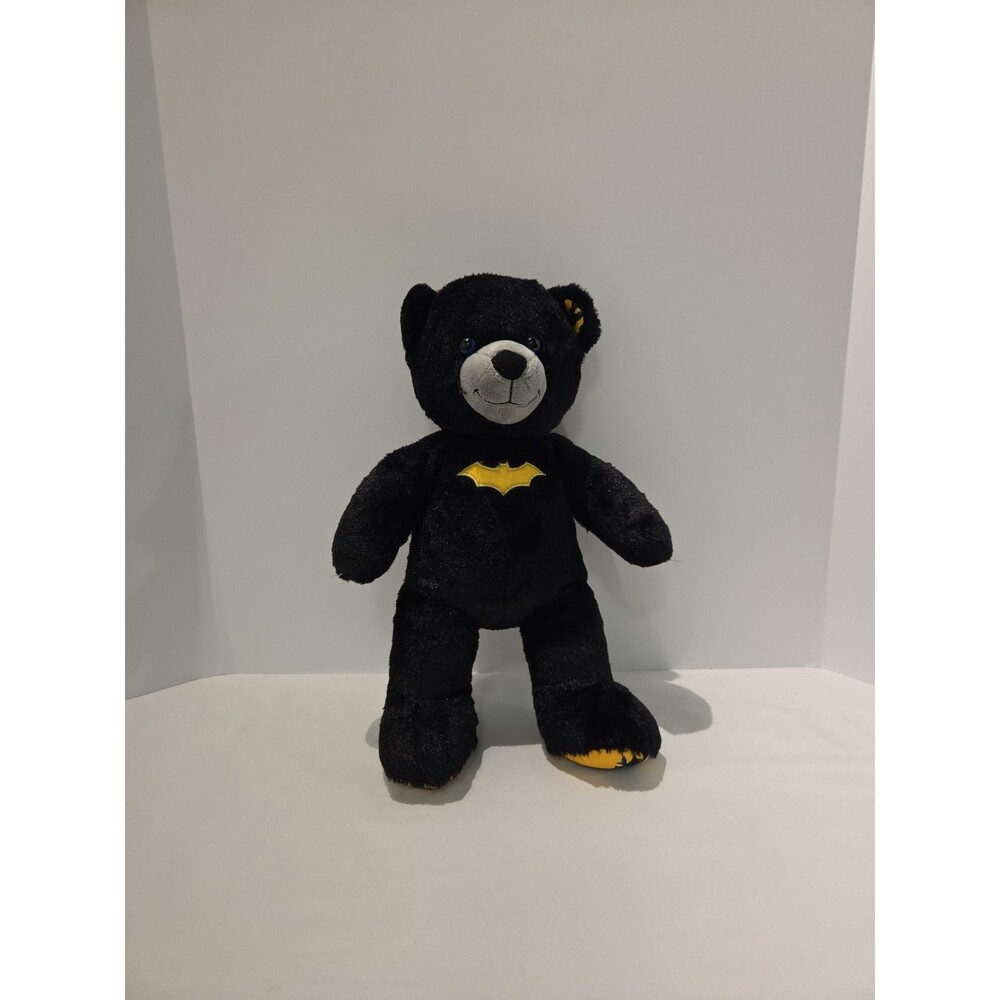 DC Comics Build A Bear Workshop Batman Teddy Bear Stuffed Animal Plush Black 16"